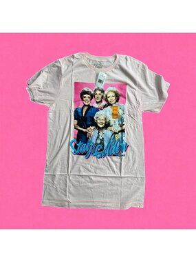 THE GOLDEN GIRLS Stay Golden Pink T Shirt Size Medium NEW NWT